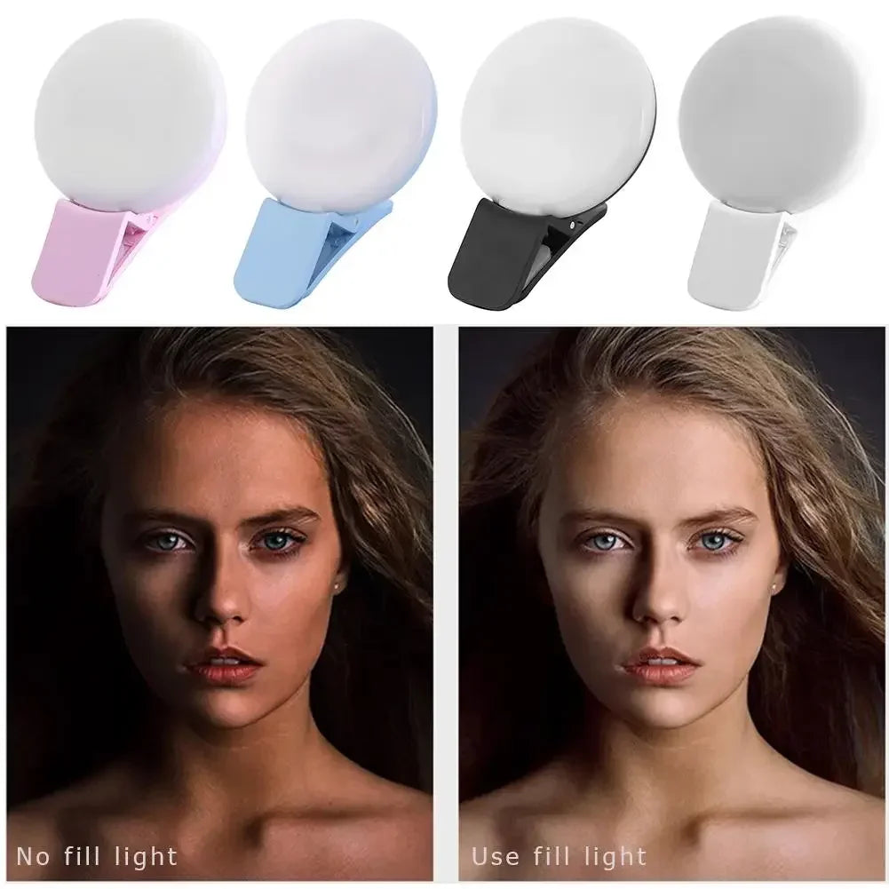 Mini LED Selfie Ring Light Clip